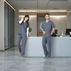 ANNO Unisex grigio Navy bidirezionale Stretch Medical scrub tessuto chirurgico da medico per abbigliamento da lavoro uniformi ospedali per uomo - Product Image 2