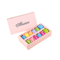 Boîte-cadeau à tiroir rose de luxe pour gâteau Macaron Art carton fenêtre mat laminé en relief pour sucre cosmétiques Sushi emballage