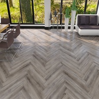 Parquet vinyle SPC hybride ABA en chêne européen, motif chevron, 4mm, 4.5mm, 5mm, 6mm, 8mm
