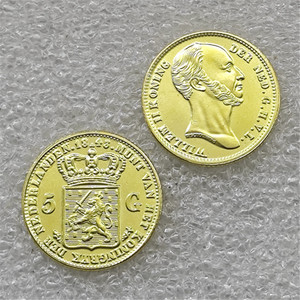 1826,1827,1843 Países Bajos 5 Gulden - Willem I Monedas conmemorativas de estilo antiguo, regalos, decoración del hogar - Product Image 1