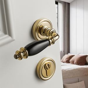 Maniglia per Porta in Lega di Zinco Stile Europeo con Finitura in Ceramica, Maniglia Moderna Separata per <span class=keywords><strong>Porte</strong></span> <span class=keywords><strong>Interne</strong></span> in Legno da 35-45mm - Product Image 4