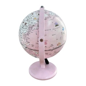 Globe terrestre éclairé par LED rose macaron de 8 pouces, <span class=keywords><strong>carte</strong></span> en PVC <span class=keywords><strong>avec</strong></span> support en métal, globe éducatif rotatif pour la décoration de la chambre des enfants - Product Image 2