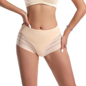Culottes string sans couture en maille respirante taille haute en soie glacée très élastique grande taille avec dentelle sexy pour femme, collection été 2024, offre ODM 10 - Product Image 4