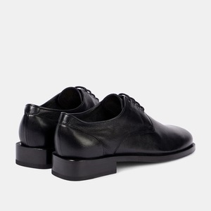 Classique britannique petites chaussures en cuir carré bout rond lacets de chaussures simples lacets bas et chaussures Derby - Product Image 3
