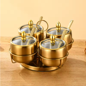 Ensemble <span class=keywords><strong>de</strong></span> pots à épices en acier inoxydable pour la maison ou la restauration, récipient à sel, organisateur d'épices, rangement pour pots <span class=keywords><strong>de</strong></span> cuisine - Product Image 1