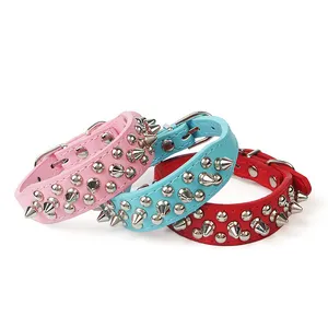 Wholesale Durable Leather Pet Collar Spiked Studded For Small Medium Large Pet