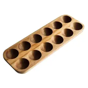 Huevo de madera soporte para 12 huevos utilizable en la cocina refrigerador pantalla encimera o almacenamiento