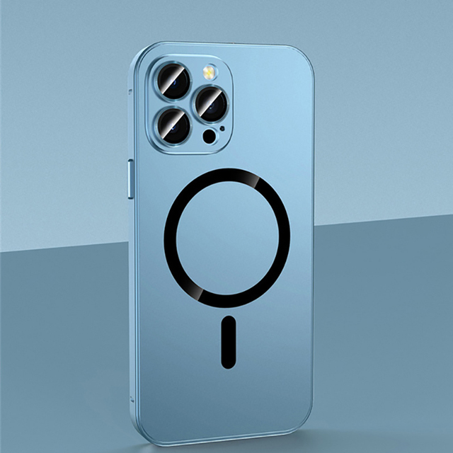 Shockproof Metal Frame Phone Case Aluminum Alloy Magnetic Charing Desert Titanium Phone Cover for iPhone 16 15 14 13Pro Max