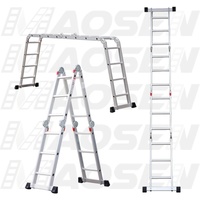 7 en 1 multi-usages en aluminium ménage pliant portable escabeau escalier de sécurité en aluminium