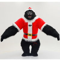 Kostum Maskot Gorila Hitam Santa Natal Inflatable Harga Murah Buatan Pabrik, Kostum Karakter King Kong Inflatable