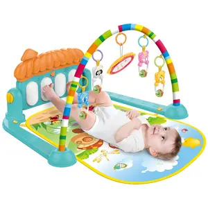 Neues Design Spiel decke Baby Activity Gym Mat Musical Klavier Tier Rassel Spielzeug mit Baby Spiel matte für Baby Kind