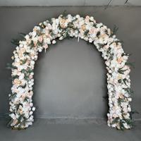 FA3038H Arrangement floral en forme de U personnalisé en soie, roses blanches, arche de fleurs artificielles, mariage, Saint-Valentin, Pâques, respectueux de l'environnement