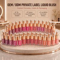 Fard à joues liquide végétalien sans logo, longue tenue, soyeux, hydratant, fini naturel, anti-bavures, haute pigmentation, 18 couleurs