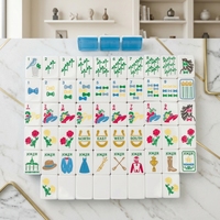 Tuiles de Mahjong Personnalisées de Luxe pour Club de Campagne, Artisanat Moderne, Acrylique Bleu Triple Couche, 160 Pièces, Jeu Professionnel