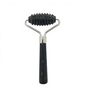 Rouleau de massage Gua Sha en obsidienne de haute qualité Logo personnalisé Masseur de visage en verre naturel avec boîte Rouleau de jade de qualité supérieure Guasha - Product Image 2