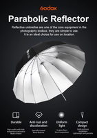 Godox UB-165W Nylon Intérieur Blanc Parapluie Lumière Douce Parabolique Parapluie Studio Réfléchissant Profond pour la Photographie Prise de Vue Vidéo