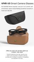 Lunettes Intelligentes AIMB-G9 avec Double Caméra 1080P, Activation Vocale IA, Enregistreur Photo/Vidéo, Traduction en Temps Réel, Étui de Charge Type-C