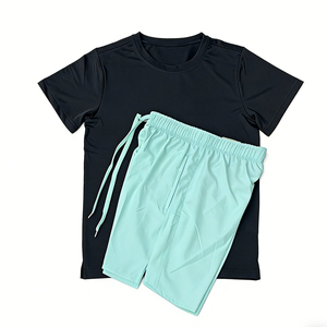 Nouvel ensemble de t-shirts de sport pour hommes à séchage rapide, tricotés, patchwork, respirants et anti-transpiration, pour le fitness et la course, avec blocs de couleur - Product Image 3