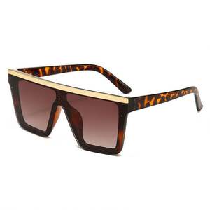 Gafas de Sol con Logotipo Personalizado, Lentes de Espejo, Diseño Vintage con Estampado de Leopardo, Montura Cuadrada Grande para Mujer y Hombre - Product Image 3