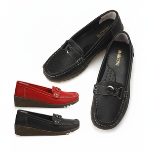 Mocassini in vacchetta da donna con tacco 4cm scarpe eleganti 2049 - Product Image 1