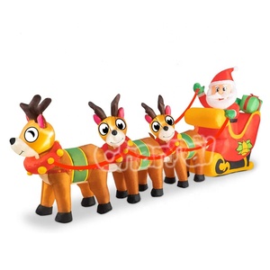 Père Noël <span class=keywords><strong>gonflable</strong></span> de 3 mètres avec traîneau et rennes, décorations de Noël gonflables pour l'extérieur, Père Noël <span class=keywords><strong>gonflable</strong></span> pour les fêtes - Product Image 1