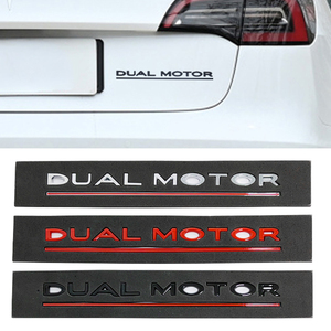 Accesorios para Model 3 Y S X, Adhesivo de Doble Motor, Logotipo 3D en ABS Cromado Negro, Emblema de Letras <span class=keywords><strong>DUAL</strong></span> MOTOR, Calcomanía para Maletero de Coche - Product Image 1