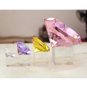 9 cores Fengshui Decoração de Móveis Grande Cristal De Vidro Clear <span class=keywords><strong>Diamond</strong></span> Com Muitas Facetas - Product Image 3