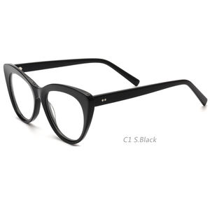 1417高品質卸売眼鏡フレーム準備アセテート猫眼鏡 - Product Image 1