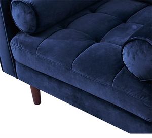 Lounge Navy Blue Fabric <span class=keywords><strong>Velvet</strong></span> Covers Single Couch Living Room Furniture One Seater Sofa Modern - Product Image 6