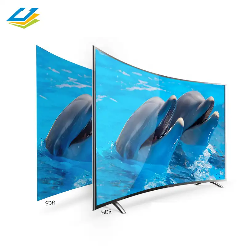 Tv curvada de 55 ", hd, 1920x1080 remota de pantalla de publicidad, led, smart tv con pantalla curva de pared