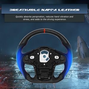 Volante de Fibra de Carbono Real para Toyota GR Supra 2019-<span class=keywords><strong>2022</strong></span>, Volante Deportivo en Forma de D con Cuero Nappa Perforado y Base Plana - Product Image 3