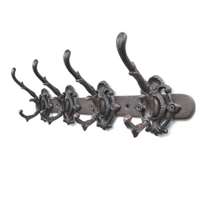 Heavy Duty Antique Cast Iron Victorian Style <strong>Coat</strong> <strong>Hook</strong> <strong>Individual</strong> 'S' Shaped <strong>Hooks</strong> That Give 8 <strong>Individual</strong> Hanging Positions. - Product Image 5
