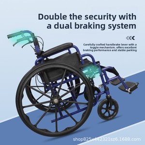 Sedia a Rotelle Manuale Pieghevole Leggera da 24 Pollici Stile Ospedaliero per Anziani e Disabili con Massaggio Terapeutico - Product Image 3
