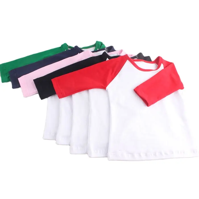 Factory wholesale american 18" inch doll clothes raglan shirts customized girl doll clothes