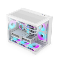PC Tower Case Panoramic Dual Glass 360mm AIO Cooling 400mm GPU M-ATX ITX Gaming Computer Case Desktop PC Chassis