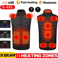 Xsunwing en STOCK 2-17 Zones de chauffage gilet chauffant Gilet S-4XL hiver contrôle extérieur température USB charge gilet vêtements chauds