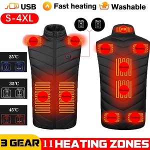 Xsunwing in STOCK 2-17 <strong>Heating</strong> Zones Heated Vest <strong>Gilet</strong> S-4XL Winter Outdoor Control Temperature USB Charging Waistcoat Warm Wear - Product Image 3