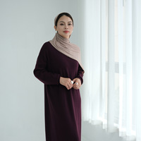 Pull Abaya ample et décontracté en polyester de couleur unie pour femme musulmane, grandes tailles, idéal printemps, hiver, automne