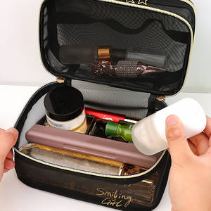 Spacious <b>Travel</b> Cosmetic Organizer-Dual-Layer Clear Mesh <b>Makeup</b> <b>Bag</b> - Product Image 3