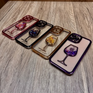 Venta caliente Copa de vino TPU PC Funda protectora para teléfono móvil para iPhone 15 Pro <span class=keywords><strong>Max</strong></span> con paquete de bolsa OPP - Product Image 2