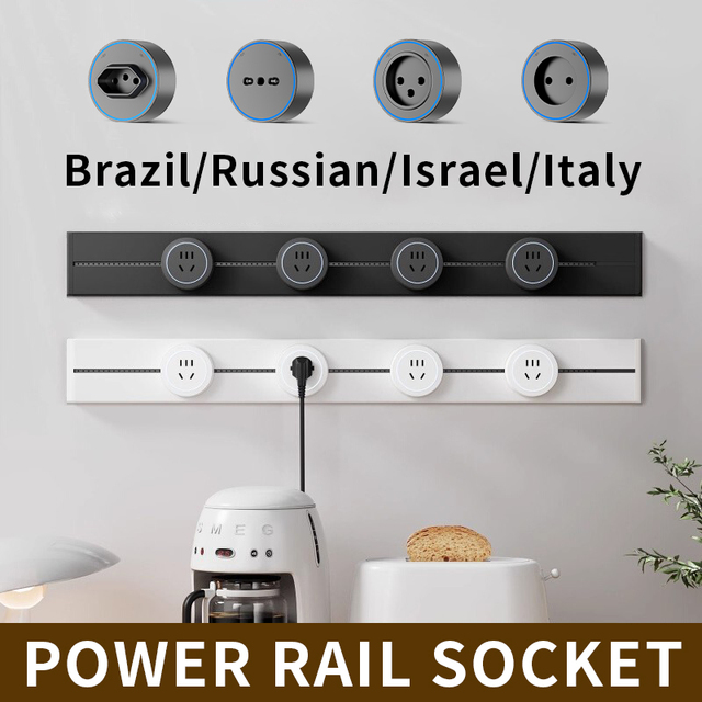 KSQ 40/50/60cm High End Home Appliance EU US UK Standard Movable USB Type-C Plug Wall Power Track Sockets