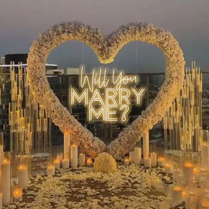 ป้ายไฟนีออน LED ตกแต่งผนัง พร้อมรีโมทคอนโทรล และไฟฟ้ากระแสตรง ข้อความ: คุณจะแต่งงานกับฉันไหม? - Product Image 2