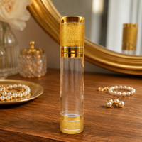 Flacons cosmétiques de luxe en plastique PP avec pompe sans air, or et argent, 15 ml, 30 ml, 50 ml, pour huile, crème pour le visage, shampoing