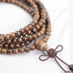 Golden Sandalwood 216 Bead <b>Bracelet</b> 4mm Mini Buddhist Prayer Beads Chinese Style Collectible Retro Ethnic Jewelry - Product Image 1
