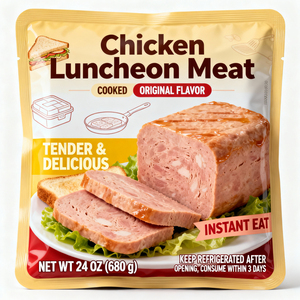 Sachet rétractable en aluminium à trois soudures, imprimé sur mesure, de qualité stérilisation, haute barrière anti-oxydation pour mortadella de <span class=keywords><strong>porc</strong></span> - Product Image 2