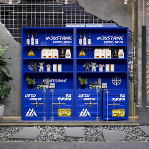 Vitrina de hierro resistente personalizada para bares, estante de exhibición de estilo industrial naranja para Pub, supermercado, tiendas minoristas, suministro de fábrica - Product Image 6