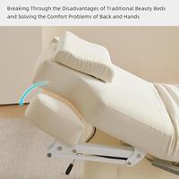 Offre Spéciale Lit de Luxe Beige pour Salon de Beauté, 2 Moteurs, Table de Massage Cosmétique Électrique, Fauteuil de Soin Visage, Table de Massage Électrique, Lit de Spa
