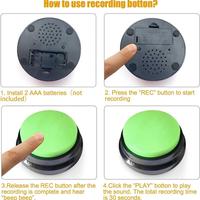 Enregistrement de 30 secondes Buzzers sonores personnalisés Chiens Communication Bouton d'enregistrement vocal parlant enregistrable