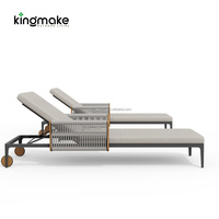 Ensemble de mobilier d'extérieur à prix d'usine, lit de soleil imperméable, chaise longue de piscine pour hôtel, chaise longue de plage en rotin pour extérieur