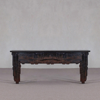 Table console d'angle vintage en bois massif sculpté, trois tiroirs, table d'appoint de luxe antique pour la décoration d'hôtels et de villas, écologique